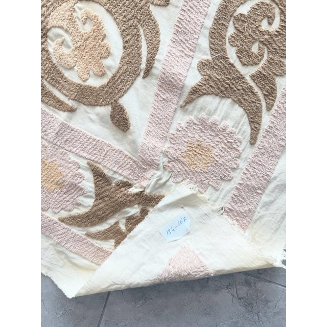 Central Asian Suzani Tablecloth - Vintage Embroidered Textile For Sale - Image 9 of 9
