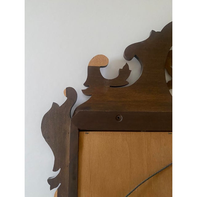 Glass Vintage Hepplewhite Mirror With Brass Ornament For Sale - Image 7 of 8