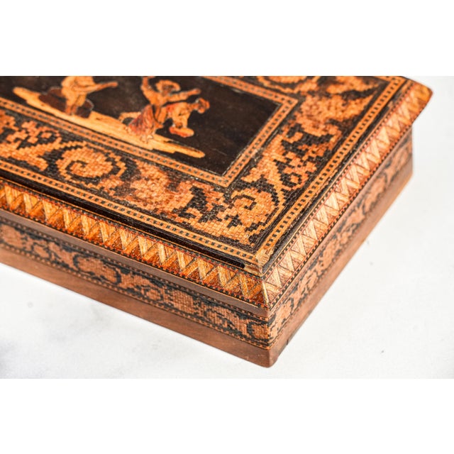 19th Century Exceptional Antique Grand Tour Marquetry Wood Box Italian Inlaid Victorian Decorative Home Decor For Sale - Image 5 of 13