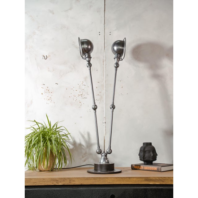 Vintage French Industrial Table Lamp by Jean Louis Domecq, 1950s For Sale - Image 6 of 17