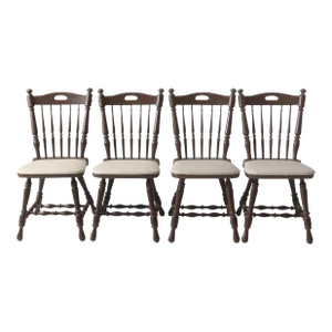 Vintage Painted Oak Dining Chairs Set