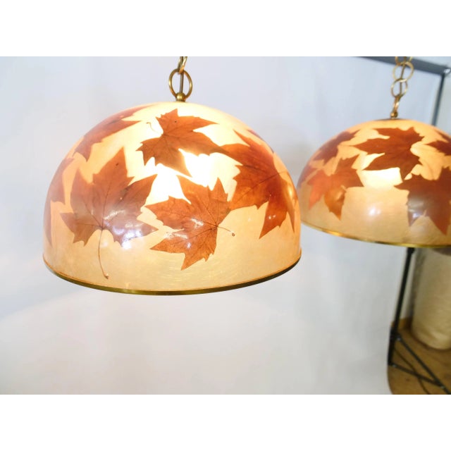 Italian Resin Design Hanging Lamps Leaves, 1980s, Set of 2 For Sale - Image 10 of 18