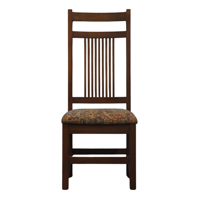 Canal Dover Solid Quarter Sawn Oak Contemporary Mission Style Dining Side Chair For Sale