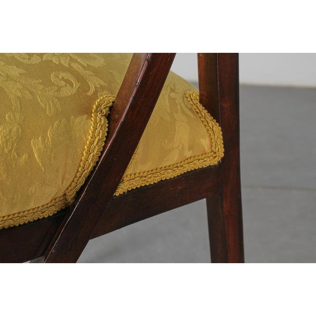 Liberty Style Shaped Wood and Yellow Fabric Chairs by V. Ducrot, Italy, 1920s, Set of 2 For Sale - Image 18 of 18