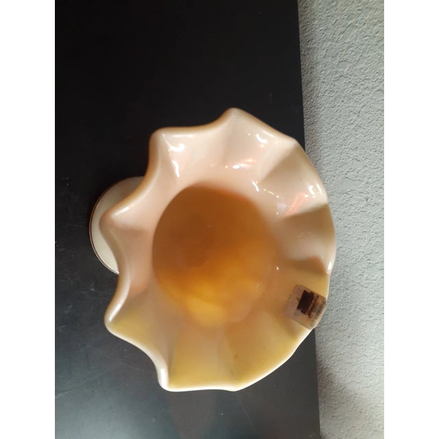 Almond Vintage Westmoreland Almond Slag Glass Pedestal Compote For Sale - Image 8 of 11