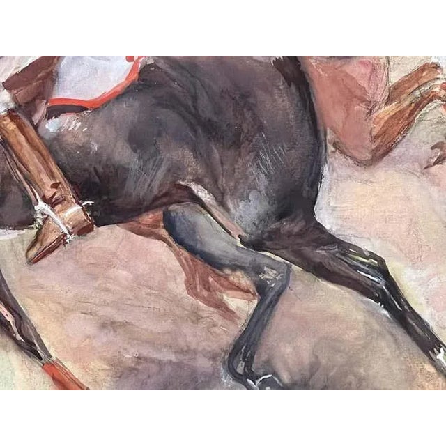 Paint A Polo Match, Framed Watercolour by John W. Dunn- 1932 For Sale - Image 7 of 10