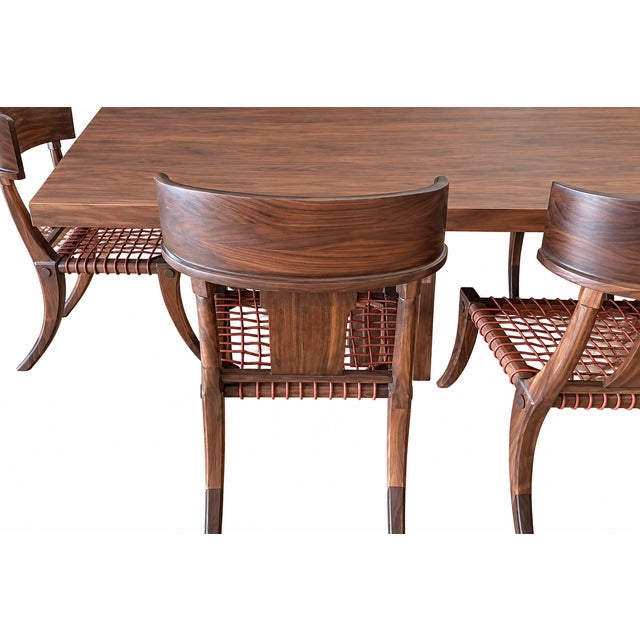 Klismos Style Solid Walnut Dining Chairs -Set of 10 For Sale In San Diego - Image 6 of 7