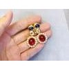 Bochic "Capri" Vintage Candy Natural Ruby and Sapphire Drop Earrings 18K, Silver For Sale - Image 16 of 18