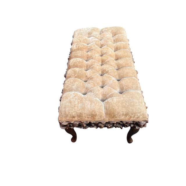 Late 20th Century Tufted French Style Sears Bench For Sale - Image 4 of 18