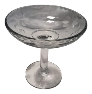 1930s Floral Etched Crystal Candy Dish