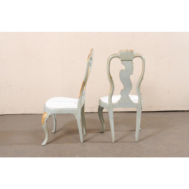 Danish Pair of 18th Century Period Rococo Side Chairs--Lined for Upholstery For Sale - Image 4 of 10