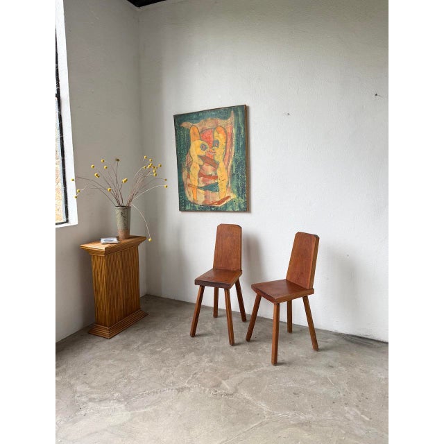 Brutalist Oak Chairs, 1950s, Set of 2 For Sale - Image 6 of 18