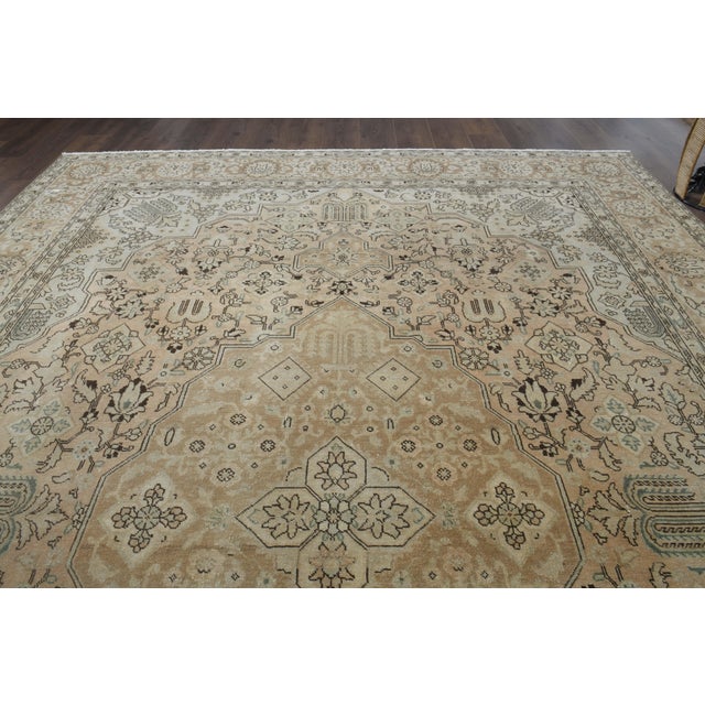 1970s Vintage Persian Handknotted Wool Orange Oversize Area Rug For Sale In San Francisco - Image 6 of 11