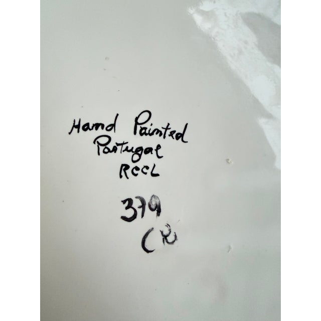 Vintage RCCL Portugal Hand Painted Ceramic Umbrella Stand #379 – Large Floral & Green Scrolls - Mediterranean Chic For Sale In Saint Louis - Image 6 of 6