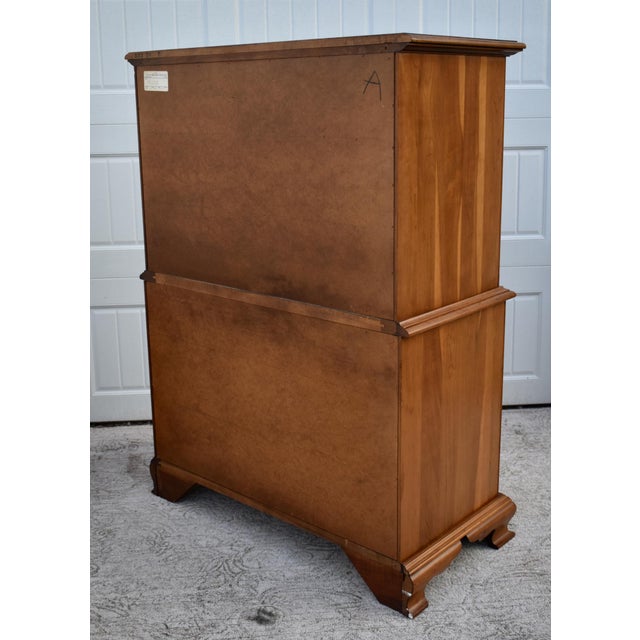Vintage Taylor-Jamestown Solid Cherry Traditional Style Chest on Chest For Sale - Image 12 of 13