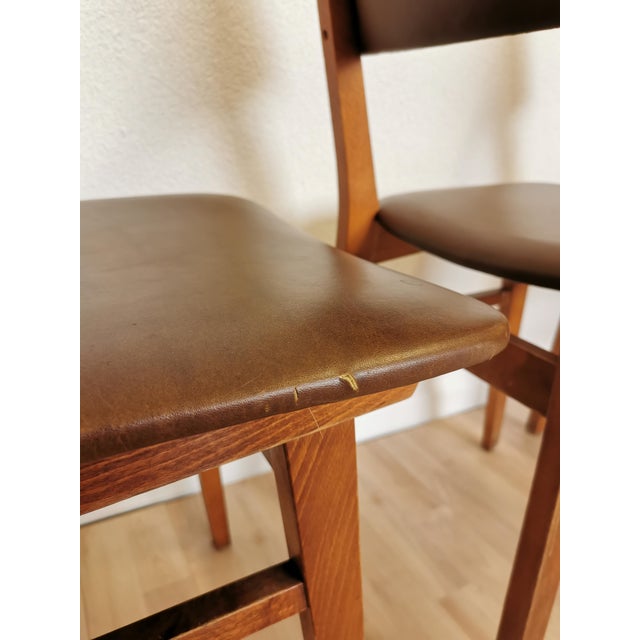 Mid-Century Dining Chairs with Leather Seats from Stol Kamnik, 1970s, Set of 4 For Sale - Image 14 of 18