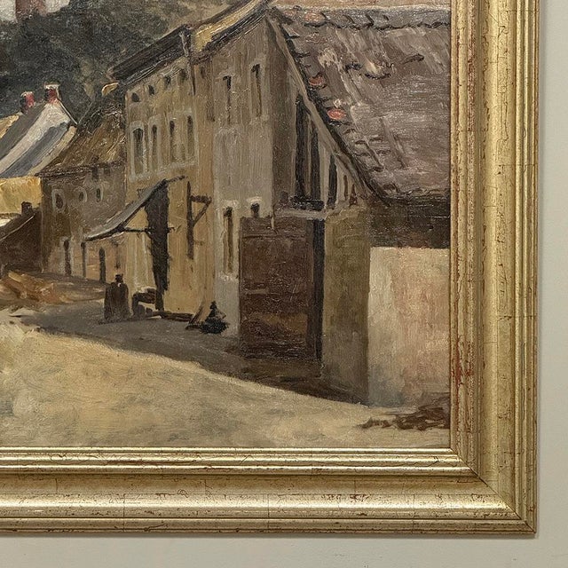 19th Century Framed Oil Painting on Canvas by Henri Orban (1836-1904) 'Esneux' For Sale - Image 11 of 18