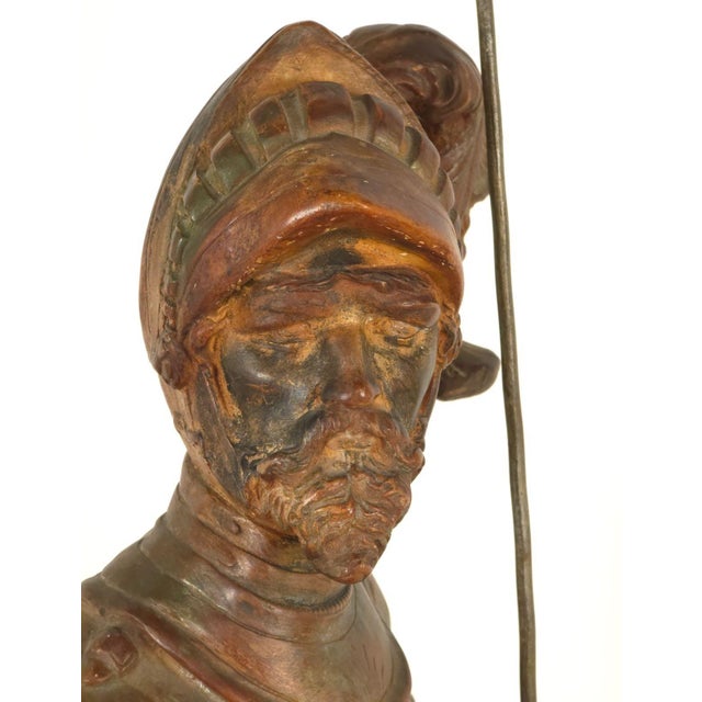 Brown Grand Tour Terracotta Statue of an Armored Knight For Sale - Image 8 of 12