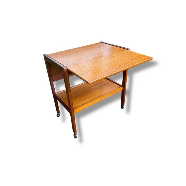 Brown Vintage Teak Drop-Leaf Drinks Trolley on Castors For Sale - Image 8 of 12