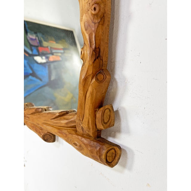 1940s C. 1940s Carved Wood Black Forest Style Mirror, Made in Italy For Sale - Image 5 of 6