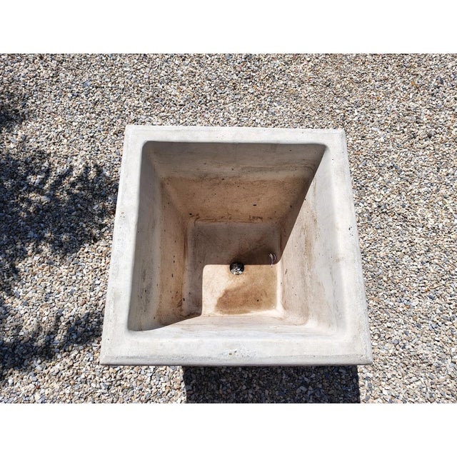 Vintage Cast Concrete Lions Head Planter For Sale - Image 11 of 12