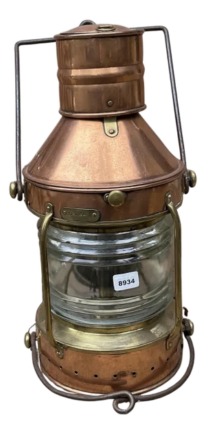 Copper Anchor Lantern with Fresnel Lens