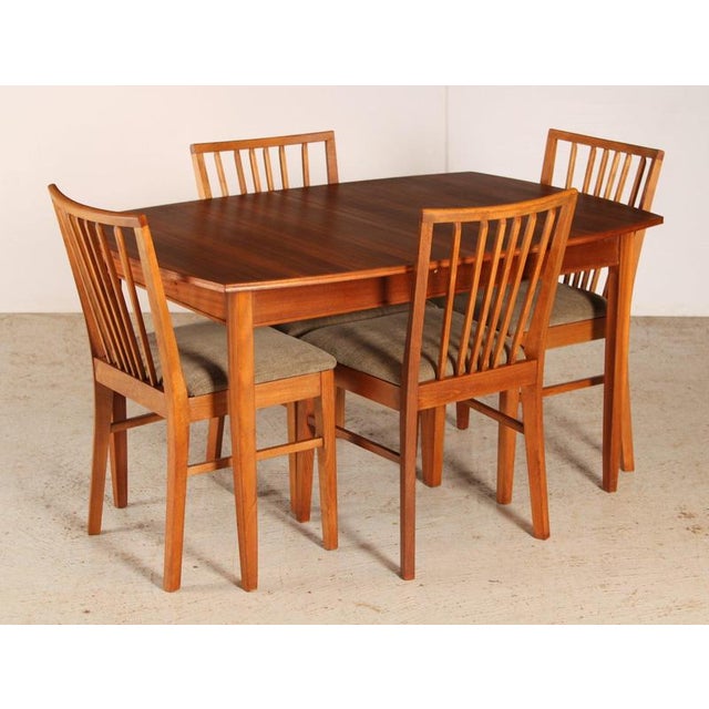 Mid-Century Extendable Walnut Dining Table and Chairs from Vanson, 1950s, Set of 5 For Sale - Image 18 of 18