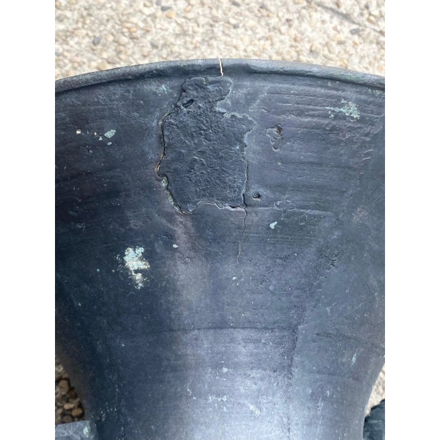 Pair of Bronze Urns With Dragon Handles For Sale - Image 11 of 13