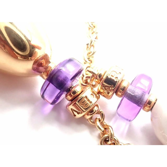 Bulgari Mediterranean Eden Sautoir 18k gold amethyst ceramic necklace For Sale - Image 10 of 11