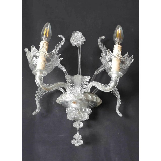 White Murano Glass Wall Lamp For Sale - Image 8 of 8