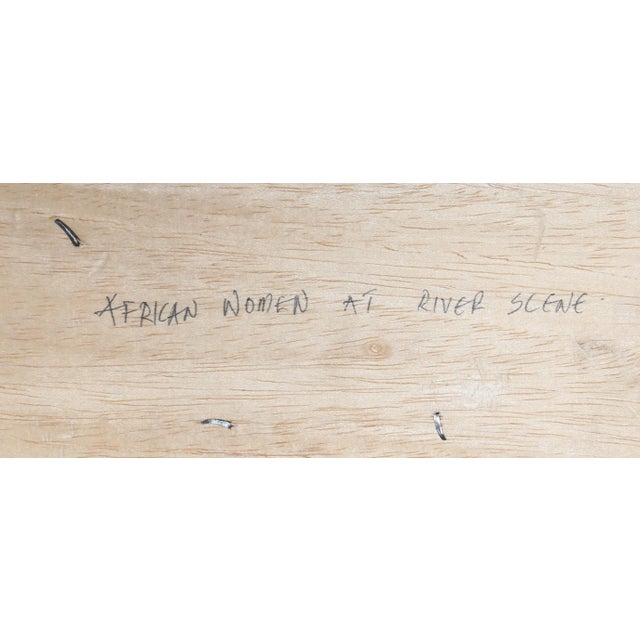 Women at the River Dayo Niran Size: 12 in. x 24 in. Ink and Paint on Plywood, titled verso