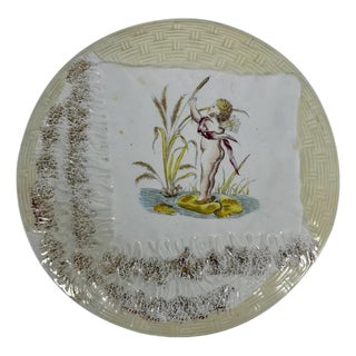 Cupid Plate, Antique Transferware Handkerchief Plate For Sale