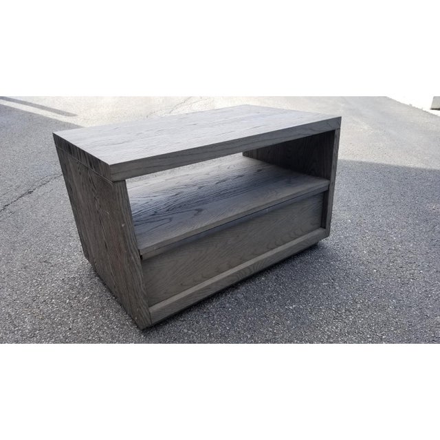 Restoration Hardware Bezier Open Nightstand in Grey Oak/Pewter 36