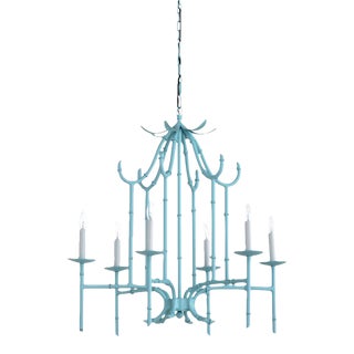 Wildwood Bamboo Chandelier - Blue For Sale