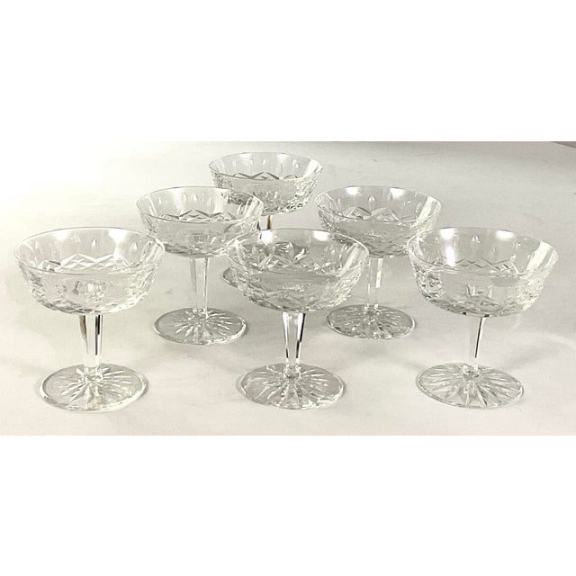 Glass 1990s Waterford, Crystal of Ireland, Makers of Luxury Premium Crystal-Lismore Champagne Coupes - Set of Six For Sale - Image 7 of 8