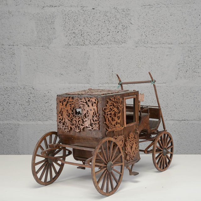 Blue Vintage Cigarette Cart in Wood For Sale - Image 8 of 18