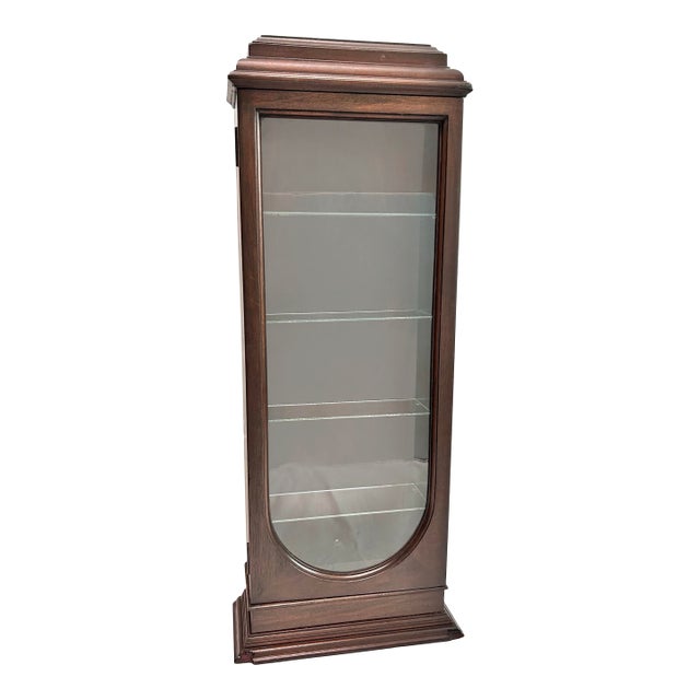 Antique Oak Tabletop Curio Cabinet With Glass Shelves For Sale