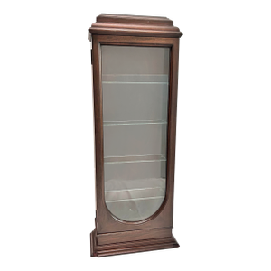 Antique Oak Tabletop Curio Display Cabinet – Glass Shelf Collector Display Case – Victorian Style
