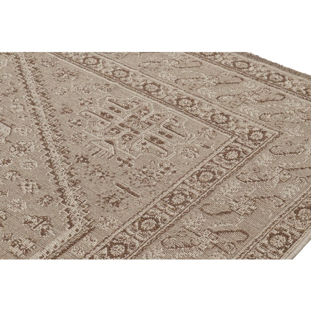 Textile Rug & Kilim’s Modern Classics Rug in Beige-Brown With Medallions and Florals For Sale - Image 7 of 8