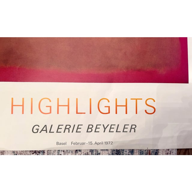 Vintage Rothko Swiss Galerie Beyeler Exhibition Poster For Sale In Denver - Image 6 of 10