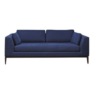 Restoration Hardware Italia Taper Arm Sofa With Metal Base For Sale