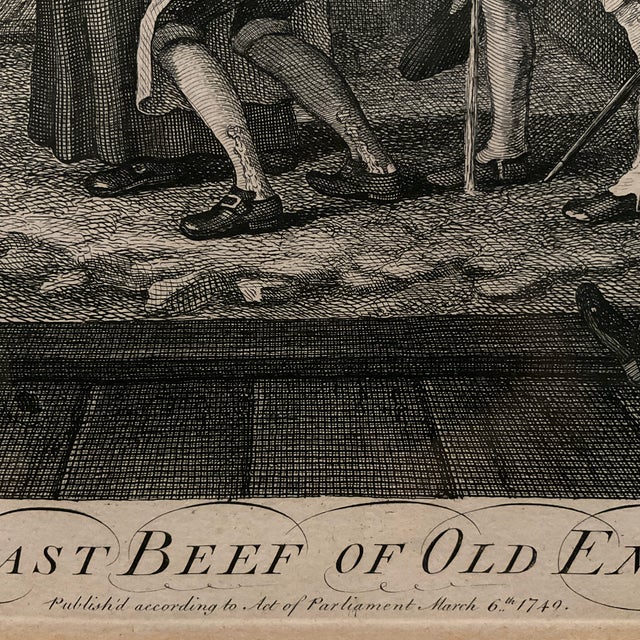 Antique 18th Century Engraving "O the Roast Beef of Old England", by