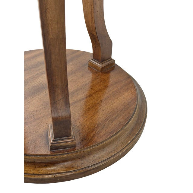Vintage Neoclassical Italian Marble-Top Pedestal Side Table For Sale - Image 14 of 17