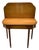 Biggs Furniture, Mahogany, Sheraton Style, Swivel and Hinged Flip Top Mechanism, Game Table, W/Hidden Drawer, Scalloped Edges, and Fluted Legs, 1950 For Sale