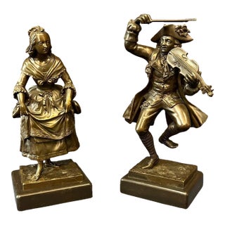 Antique Bronze Sculptures - A Pair For Sale