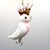 Hollywood Regency Artisan European Mouth-Blown Glass Cockatoo Bird Holiday Ornament – Pink & White For Sale - Image 3 of 9