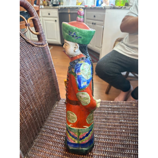 Vintage Hand painted Chinese Porcelain Lu God Prosperity Figurine. This guy is a huge figurine at 17 1/2". He has a lot of...