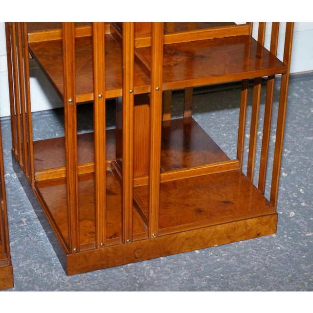 Brown Sheraton Revival Burr Walnut Bookcases, Set of 2 For Sale - Image 8 of 16