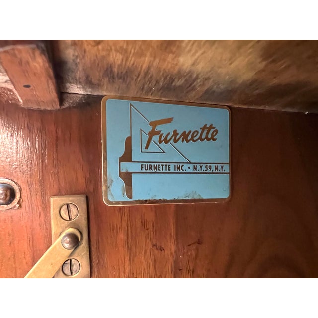 Mid-Century Walnut and Brass Night Stands by Furnette Furniture Company For Sale - Image 14 of 17