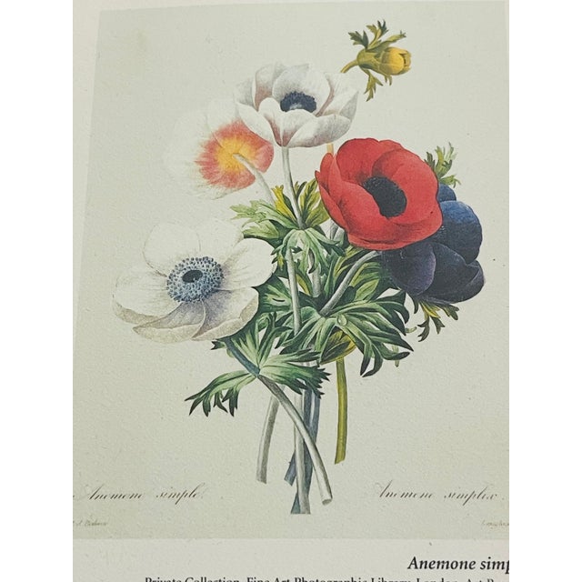 Green P.J.Redoute Pair Floral Chromolithographs Framed Reproduction For Sale - Image 8 of 9